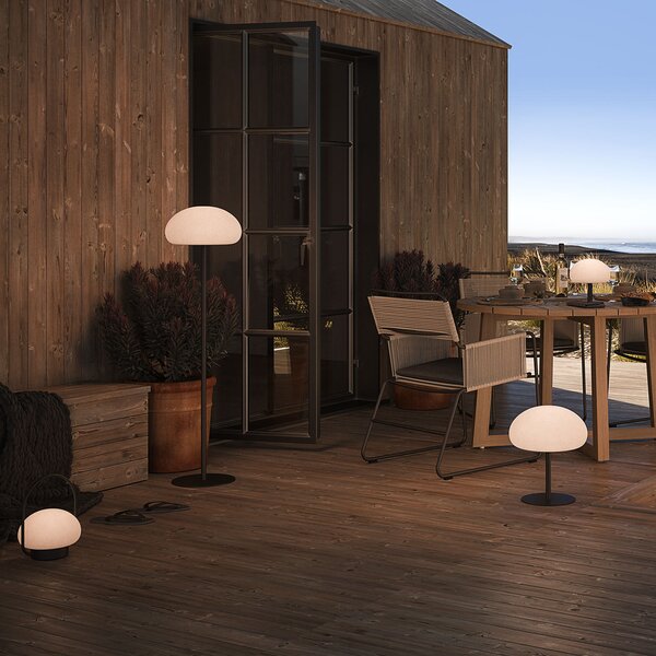 Nordlux Spužvasto LED dvorišno svjetlo na baterije, crno/bijelo, metal, IP65, prigušiva, Bijela, Metal
