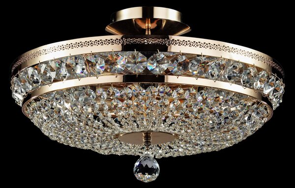 Maytoni Kristali za stropno svjetlo Ottilia, Ø 43,5 cm, prigušiva, Zlato / mjed, Dnevni boravak/blagovaonica, Metal