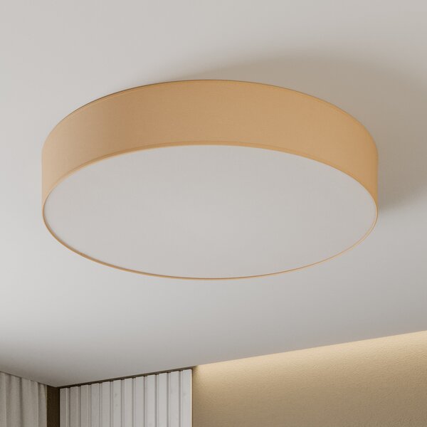 TK Lighting Rondo stropno svjetlo, bež Ø 80 cm, prigušiva, Bež, spavaća soba, Tkanina / tekstil