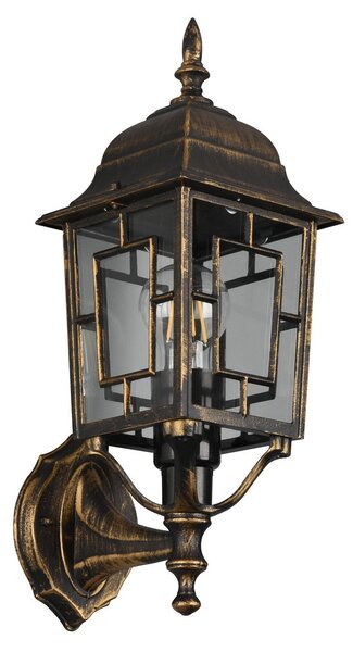 Trio Lighting Vanjska zidna svjetiljka Volturno, utičnica na vrhu, boja antičke hrđe, prigušiva, Smeđa / hrđa, Aluminij