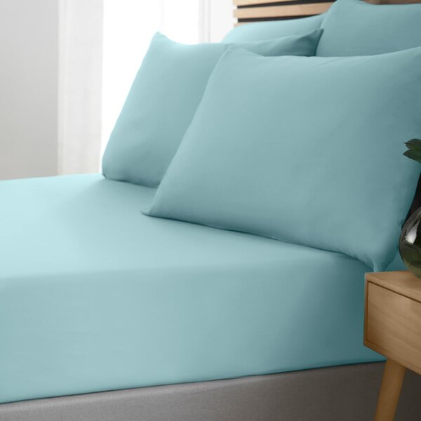 Plava plahta s gumom od mikrovlakana 185x200 cm So Soft Easy Iron – Catherine Lansfield