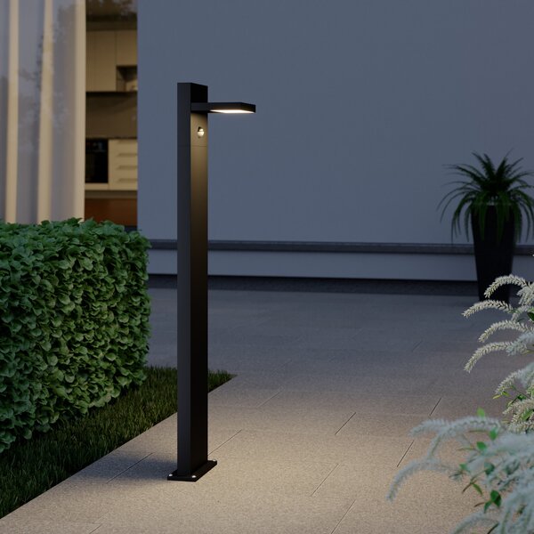 Lucande Silvan LED svjetlo za stazu, antracit, 100 cm, senzor, Crno, Aluminij