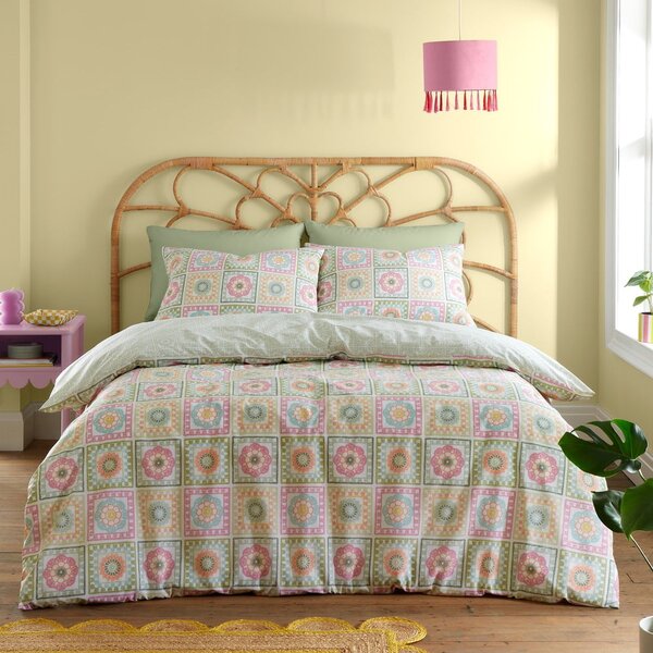 Posteljina za bračni krevet 200x200 cm Crochet Print – Catherine Lansfield
