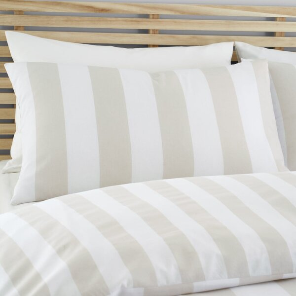 Bijela/bež posteljina za krevet za jednu osobu 135x200 cm Cove Stripe – Catherine Lansfield