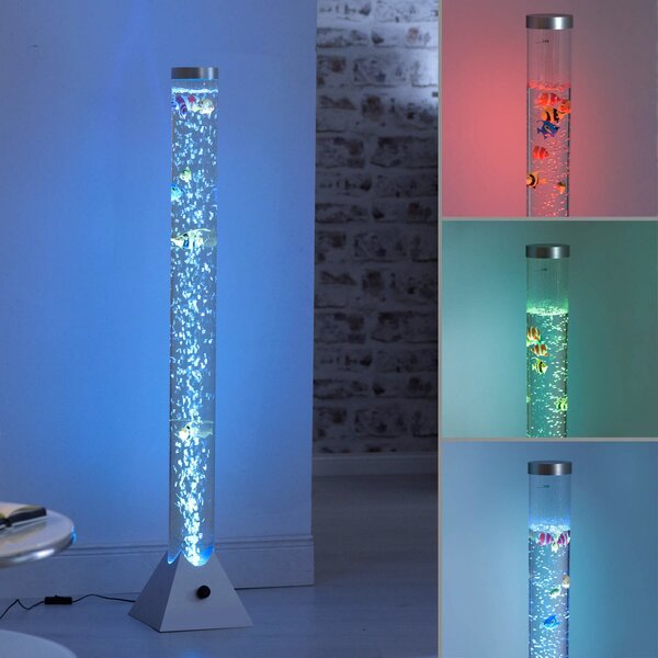 JUST LIGHT. GmbH Vodeni stup Ava sa LED diodama i ribicama, visina 120cm, Providna, Dnevni boravak/blagovaonica, Plastika