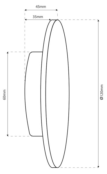 Zidna svjetiljka Disk 9W 3CCT IP65 Crna