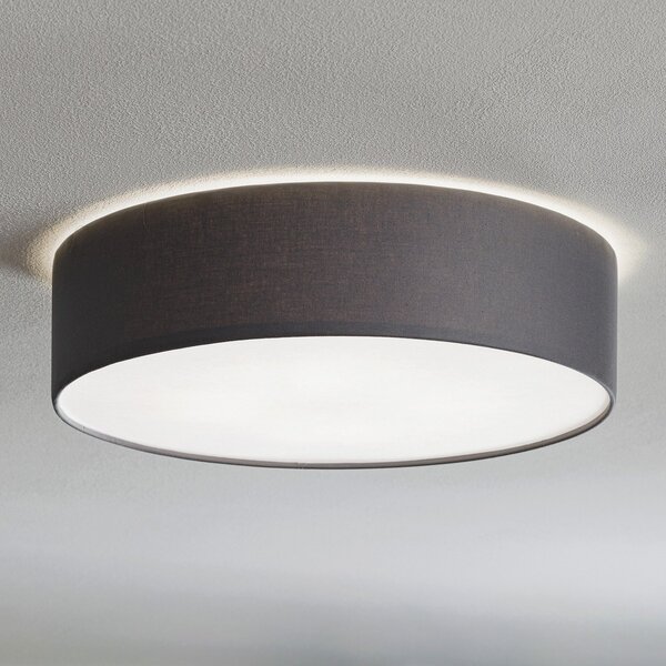 TK Lighting Rondo stropno svjetlo, siva, Ø 50 cm, prigušiva, Sivo, spavaća soba, Tkanina / tekstil