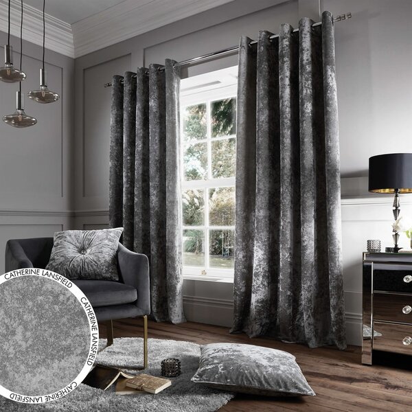 Sive zavjese u setu 2 kom 168x229 cm Crushed Velvet – Catherine Lansfield