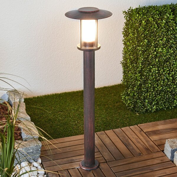 Lindby LED svjetiljka za put Pavlos, 76 cm, boja hrđe, nehrđajući čelik, Smeđa / hrđa, Metal