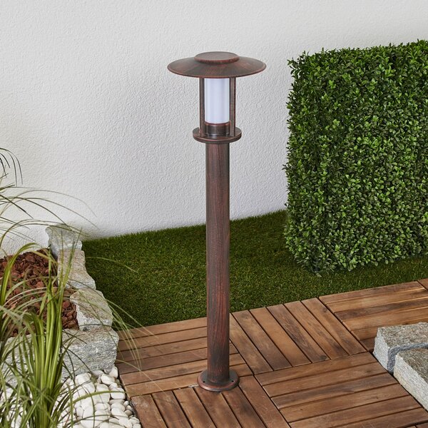 Lindby LED svjetiljka za put Pavlos, 76 cm, boja hrđe, nehrđajući čelik, Smeđa / hrđa, Metal