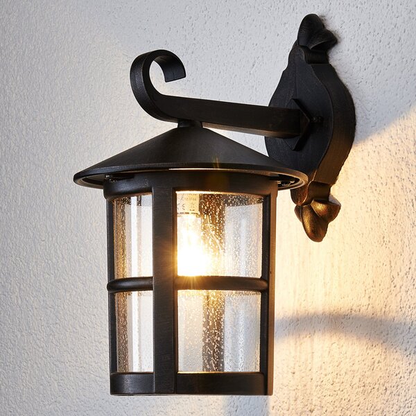 Lindby zidna svjetiljka Florentine, 35 cm, u boji hrđe, aluminij, IP44, prigušiva, Smeđa / hrđa, Metal