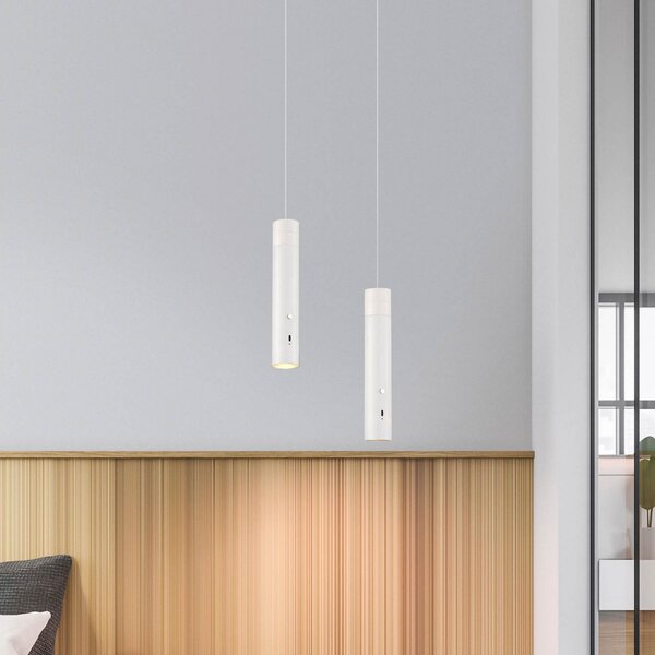 JUST LIGHT. GmbH Pričvrstite LED viseću svjetiljku na baterije, bijela, željezna, prigušiva, Bijela, Dnevni boravak/blagovaonica, Metal