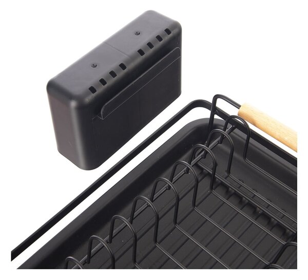 Crni metalni ocjeđivač za posuđe 43x23,5 cm Radka – Orion