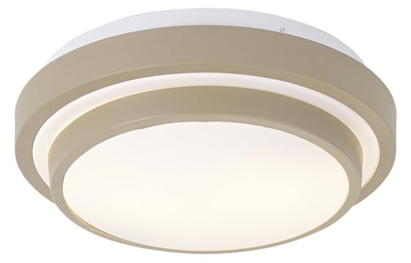 Moderna stropna svjetiljka taupe s bijelom 34 cm 2-svjetla IP44 - Walden