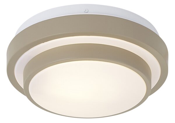 Moderna stropna svjetiljka taupe s bijelom 25cm IP44 - Walden