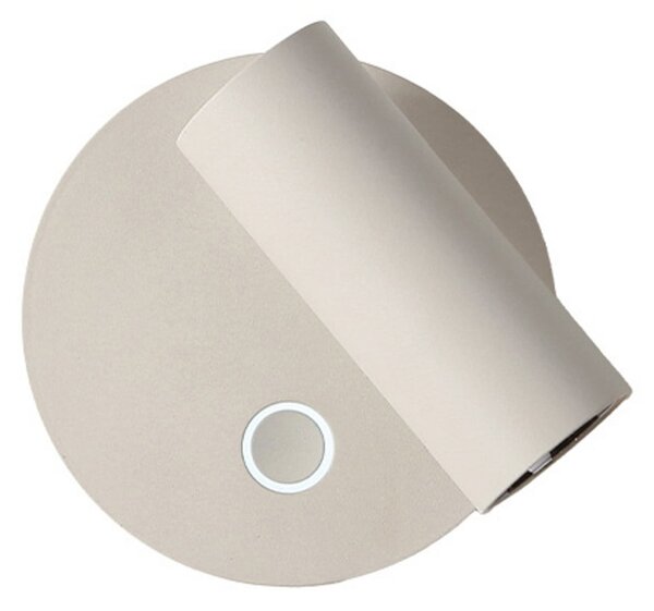 Viokef LED zidna lampa Tara, bijela, Ø 9 cm, metalna, prigušiva, Bijela, Dnevni boravak/blagovaonica, Metal, Svjetlo za čitanje