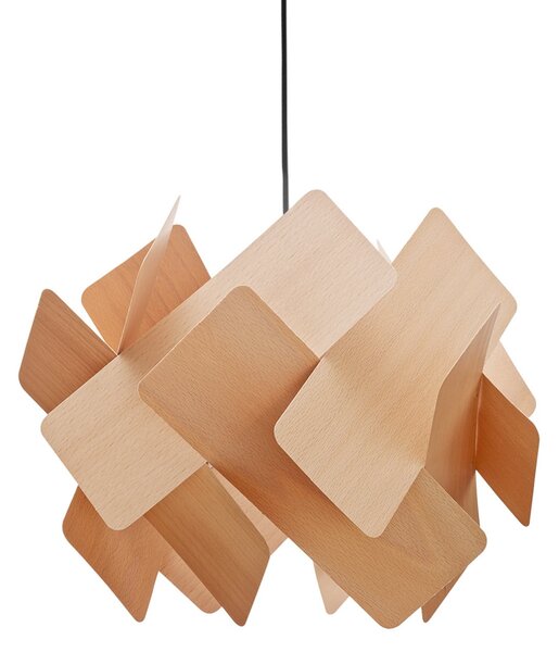 LZF LAMPS Escape viseća svjetiljka, boja bukve/nikla, Ø 30 cm, drvo, prigušiva, Drvo, Dnevni boravak/blagovaonica, Drvo