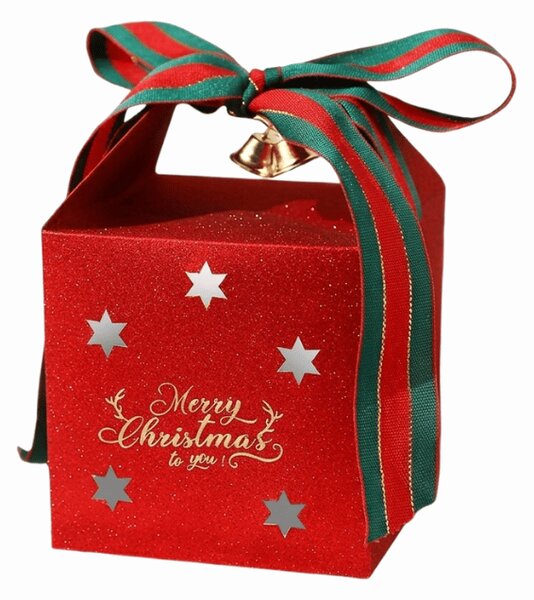 Božićna darovna kutija MERRY CHRISTMAS 10x10 cm, crvena