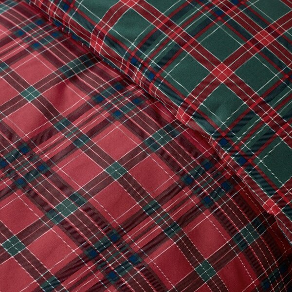 Crvena/tamno zelena posteljina za krevet za jednu osobu 135x200 cm Tartan Check – Catherine Lansfield