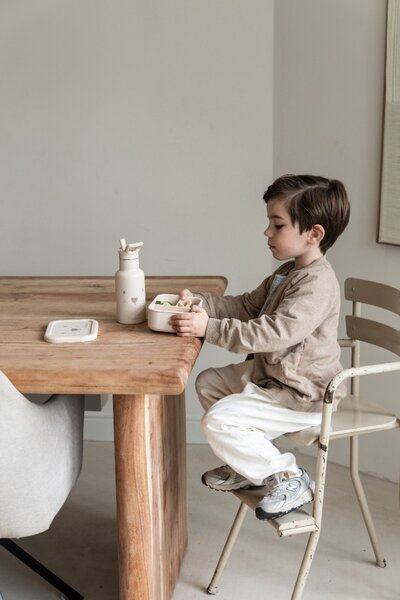 Kidzroom dječja boca za vodu Beary Excited 350 ml - bež, s slamkom
