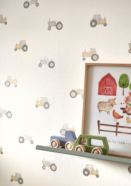 Dječja tapeta Vintage Tractor 2 boje