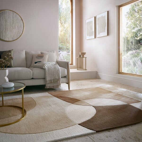 Smeđi/bež vunen tepih 120x170 cm Glow – Flair Rugs