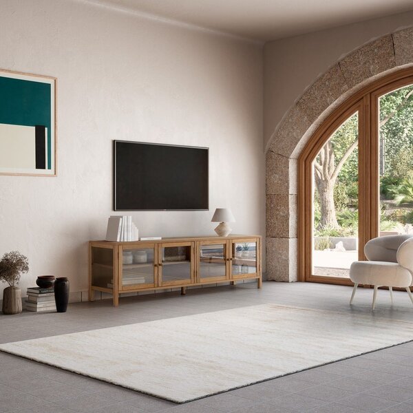 TV komoda u dekoru hrasta u prirodnoj boji 160x50x40 cm Ceci – MOME