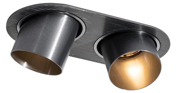 Okruglo ugradno svjetlo tamnosivo GU10 50 mm 2-svjetla - Installa