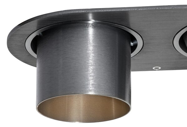 Set od 6 ugradbenih reflektora metalno sive boje GU10 50mm 2-svjetla - Installa