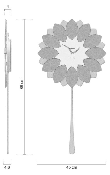 Zidni sat Flip Pendulum 9 boja