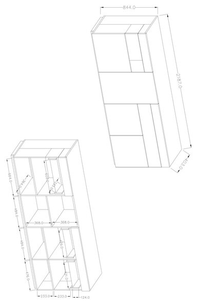 Komoda Stacey Typ 25 (hrast + bijeli visoki sjaj)