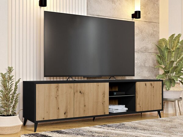 TV stol Comfivo F109Crna, Artisan hrast, 180x52x40cm