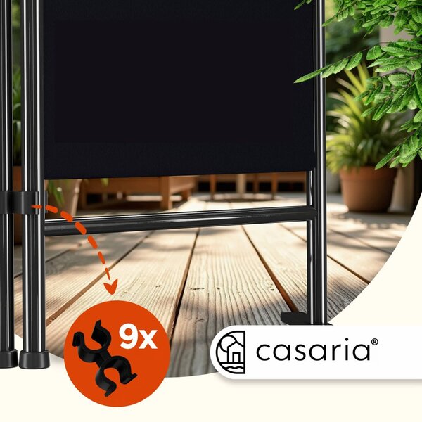 Sklopivi pregradni paravan 180 x 163 cm Crno