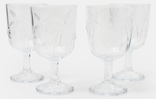 Sinsay - Set čaša za vino s reljefnim uzorkom palmi 4 pack