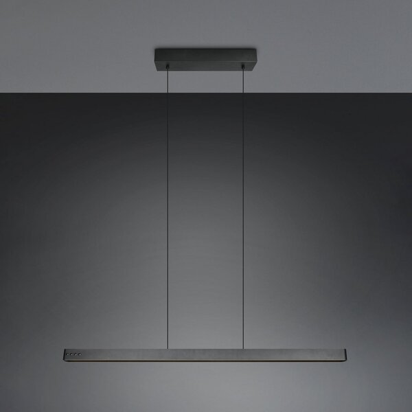 Trio Lighting Donegal LED viseća svjetiljka, crna, duljina 150 cm, CCT, prigušiva, Crno, Dnevni boravak/blagovaonica, Metal