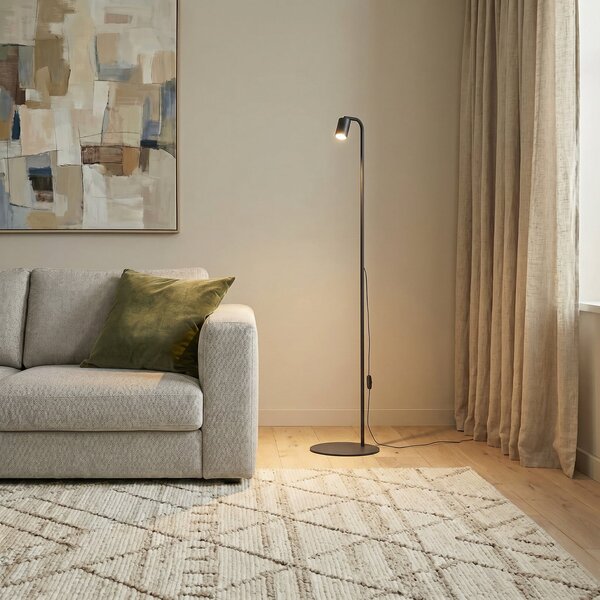 TK Lighting Nex podna lampa, crna, metalna, visina 140 cm, GU10, Crno, Dnevni boravak/blagovaonica, Metal