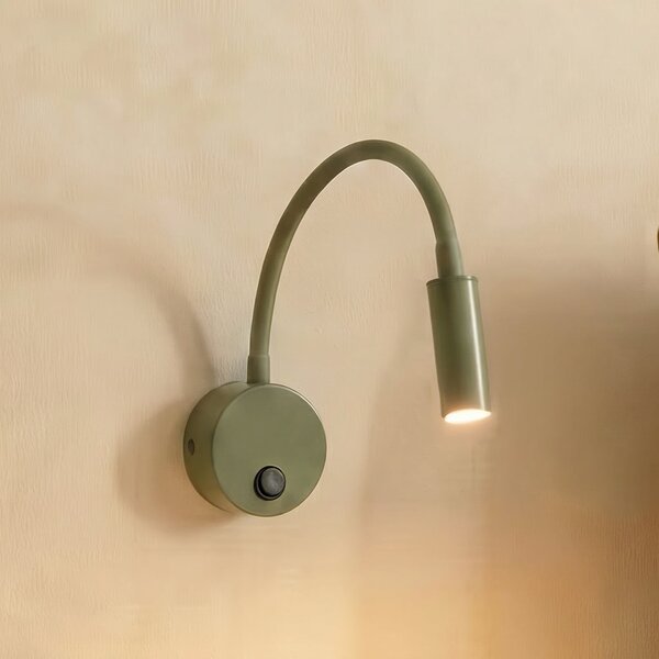TK Lighting Zidna svjetiljka Lagos, maslinasto zelena/crna, G9, visina 45 cm, metal, prigušiva, Zelena, spavaća soba, Metal