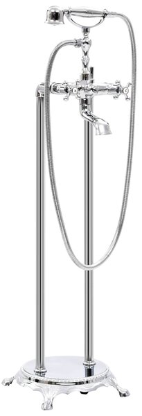 VidaXL Samostojeća slavina za kadu nehrđajući čelik 99,5 cm srebrna