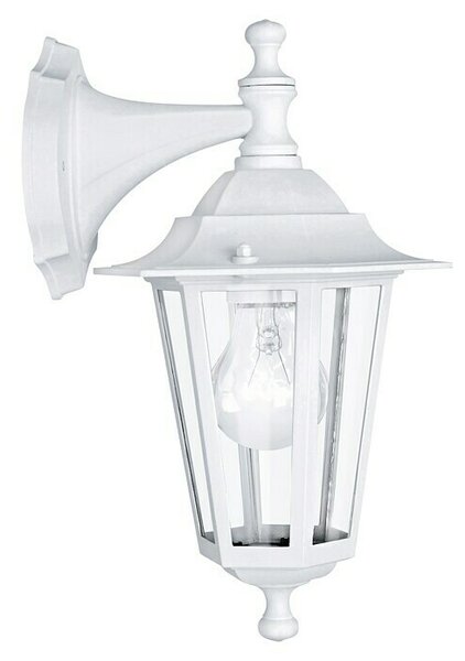 Eglo Laterna 5 Vanjska zidna svjetiljka (60 W, Bijele boje, Prozirno, IP44, Visina: 35 cm)