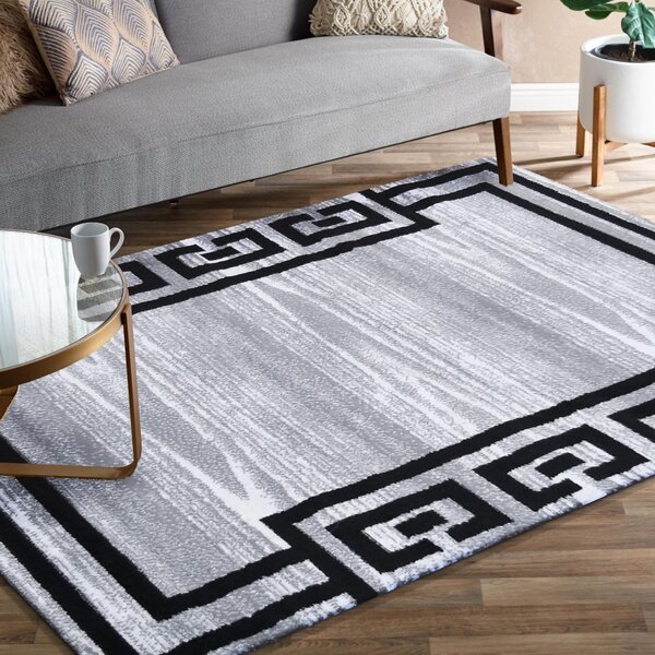 Elegantan sivo-crni tepih s ukrasima Širina: 80 cm | Duljina: 150 cm