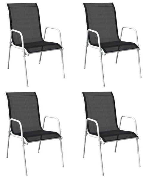 VidaXL Složive vrtne stolice 4 kom od čelika i tekstilena crne