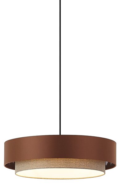 Moderna viseća svjetiljka tamna bronca s taupe bojom 50 cm 3-svjetla - Drum Duo