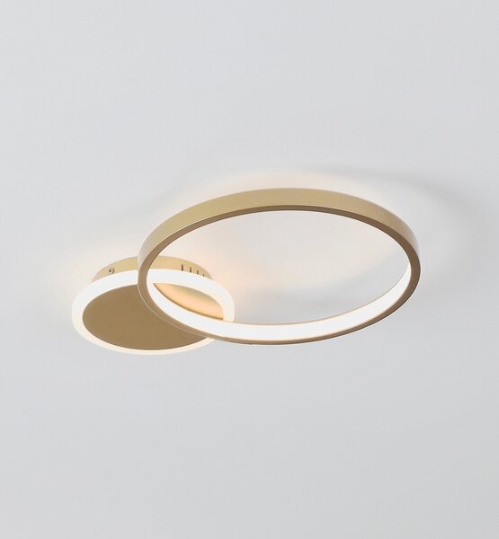 EGLO LED stropna svjetiljka Gafares, zlato, aluminij, 41 cm daljinski upravljač CCT, prigušiva, Zlato / mjed, Dnevni boravak/blagovaonica, Metal, Strop s više plamena