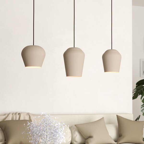 EGLO Viseća lampa Cambaito, tri sijalice, boje pijeska, prigušiva, Bež, Dnevni boravak/blagovaonica, Metal