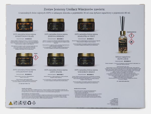 Sinsay - Set jesenskih svijeća od sojinog voska i mirisnog difuzora HiSkin 7 pack