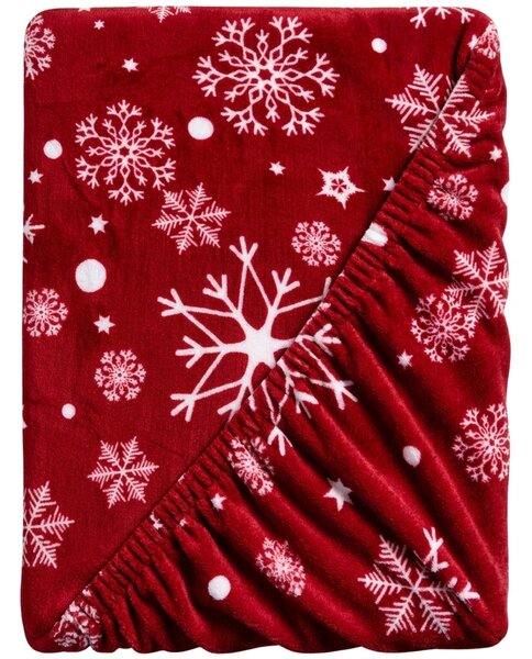 Plahta od mikroplyša SNOWFALL 90x200 cm crvena