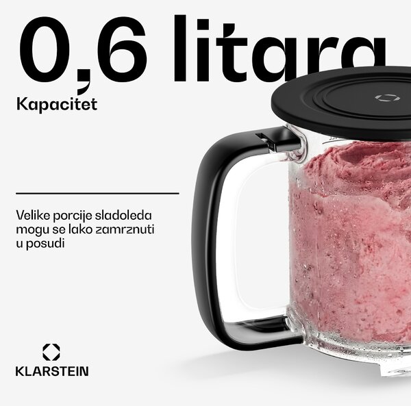Klarstein Posuda za sladoled Velaire | 0,6 litara | Tritan | izdržljiva | silikonski poklopac | perivo u perilici posuđa