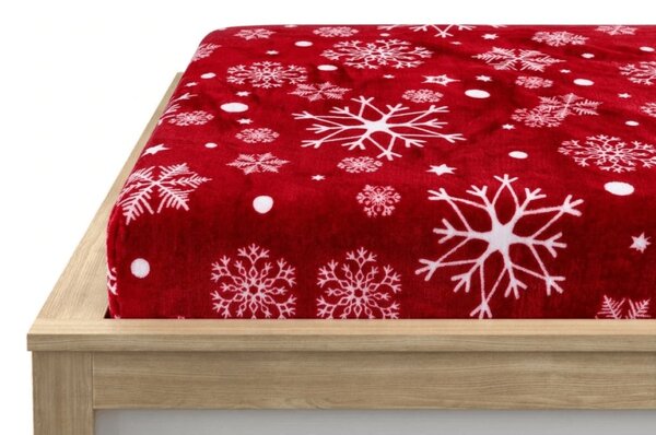 Plahta od mikroplyša SNOWFALL 90x200 cm crvena