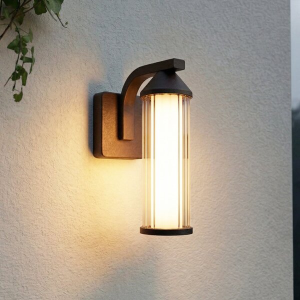 Lindby LED vanjska zidna svjetiljka Neravio, boja hrđe, visina 26 cm, IP54, Smeđa / hrđa, Aluminij