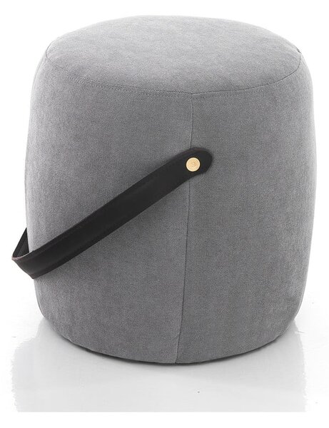 Sivi tapecirani pouf Tomasucci Drum, ø 40 cm